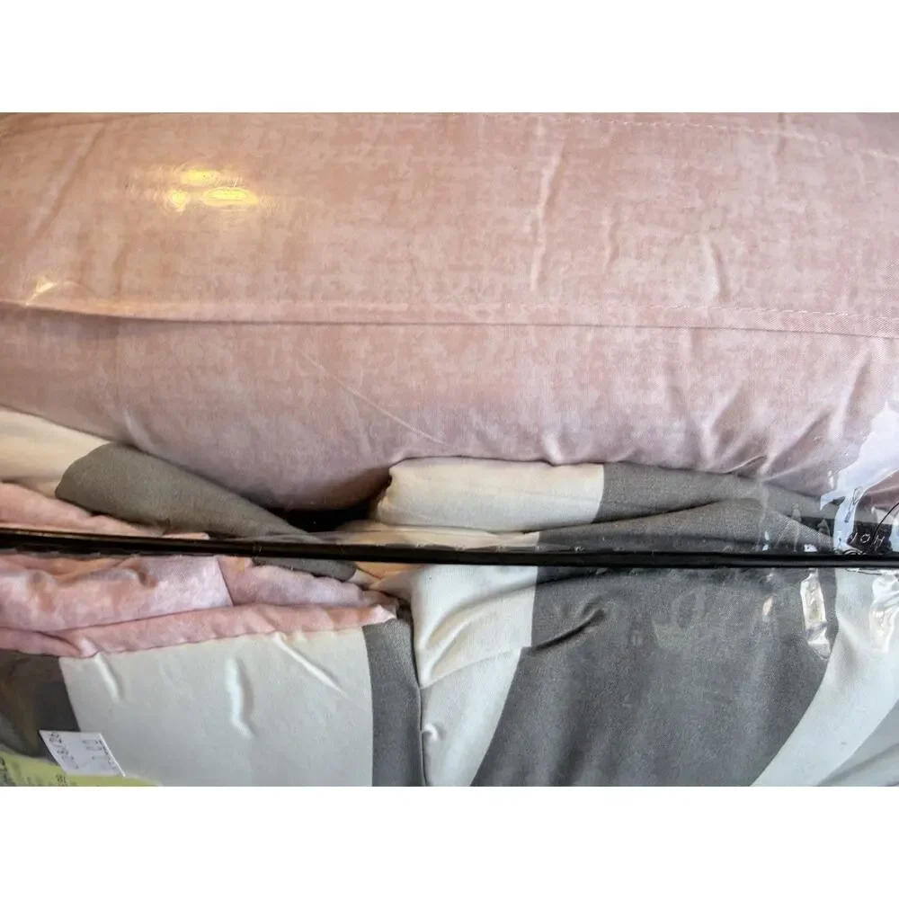 Juicy Couture Pink With Black Stripes, Six Piece Bedding In King Size